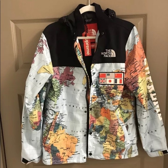 tnf supreme map jacket